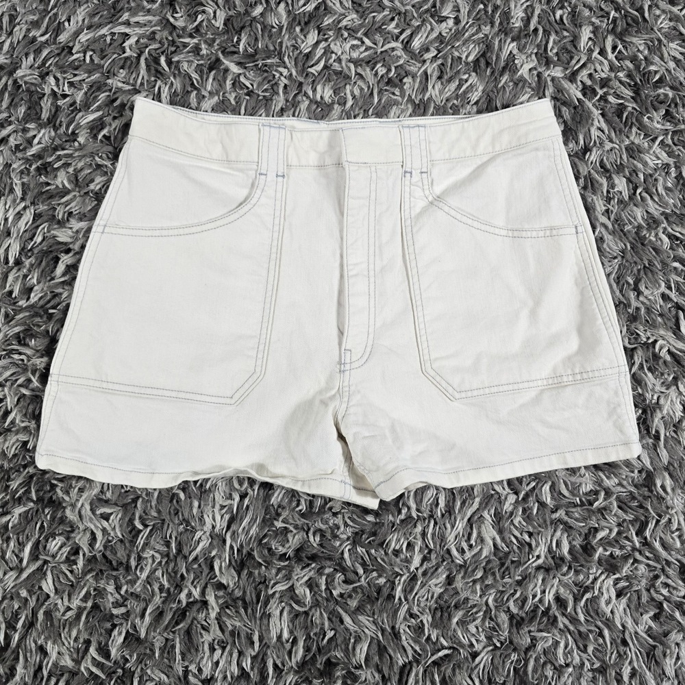 Club Monaco Women 30 Cream High Rise Utility Patch Pocket Stretch Shorts 3478